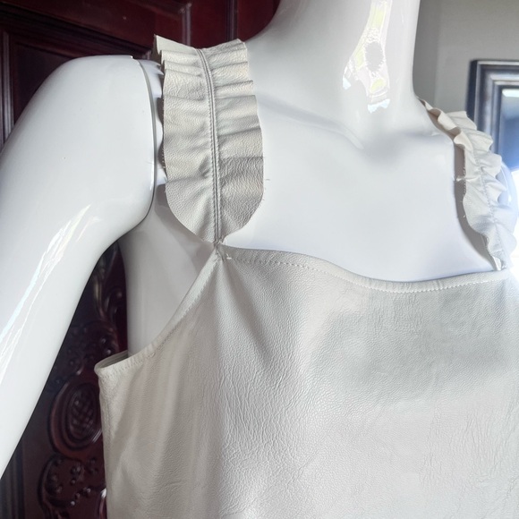 NWT Zara white leathery dress sz M - Picture 7 of 8